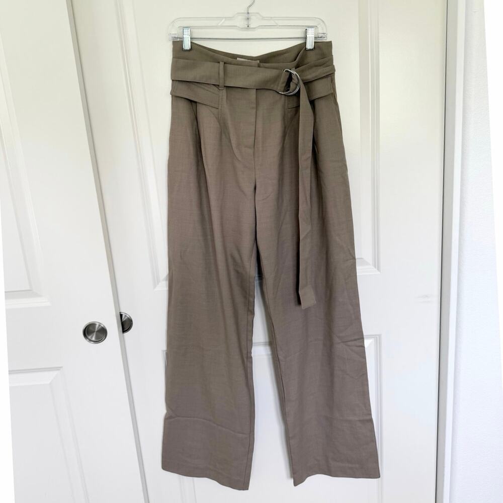 Bec + Bridge Wool Blend Wide Leg Belted Emmy Trousers 8